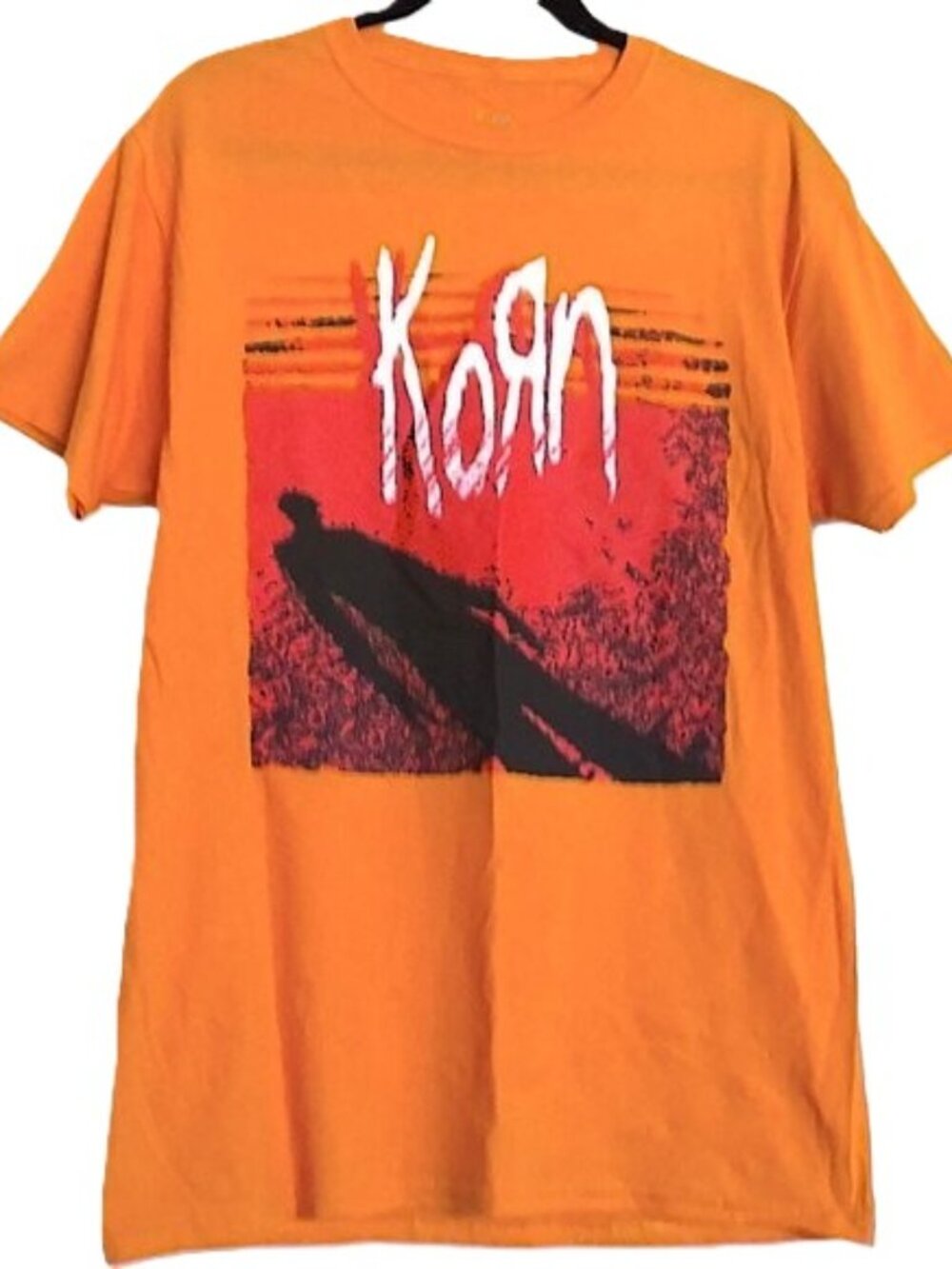Authentic Korn Graphic Tee Shirt Band Music Orange Men's  Short Sleeve EUC Sz M